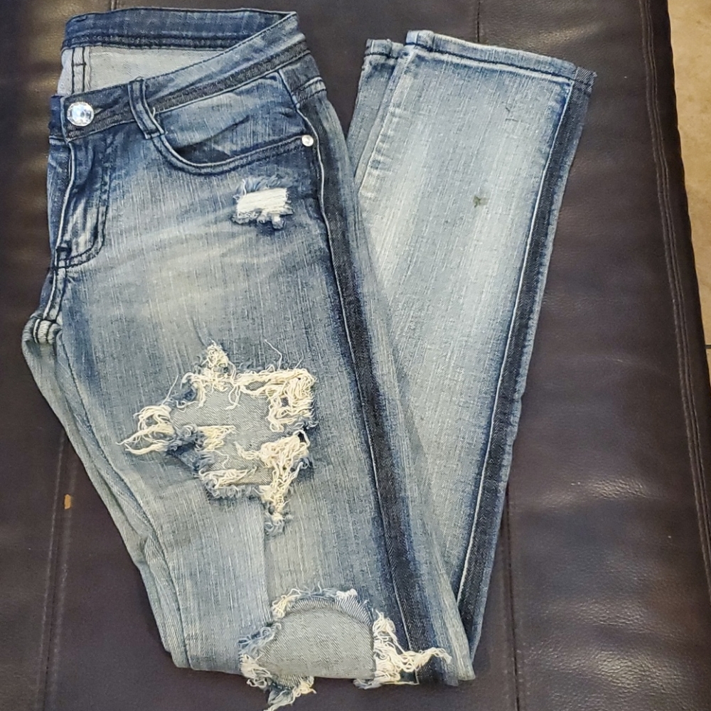 Distressed jeans